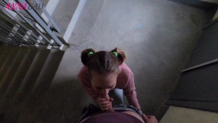 I promised my Step sister for a Blowjob that I would let her go to friends, PUBLIC