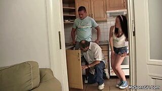 Old granpa fucking son’s gf