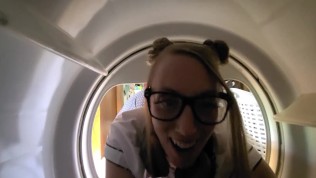 Step brother fucks me in a dryer