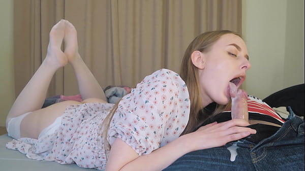 step Daughter’s Deepthroat Multiple Cumshot from StepDaddy – Cum in Mouth