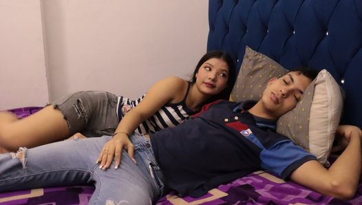 STEPSISTER OF 18 WAITS FOR HER OLDER STEPBROTHER TO LIE DOWN SO SHE CAN TOUCH HIS HUGE COCK – AMATEUR SEX –