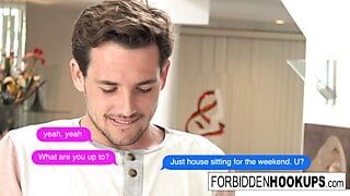 A pizza delivery turns into step-siblings fucking
