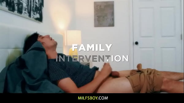 Extremely horny dude can’t bear hormones so Stepmom and Stepsis MUST help on him!