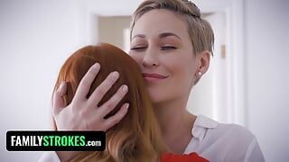 FamilyStrokes – Big Assed Busty Stepmom Gives Teen Stepdaughter And Black Stepson A Sex Lesson