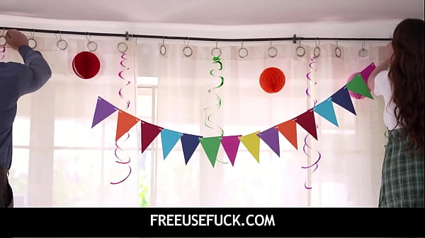 FreeUseFuck – Freeuse Hot Teen Step Sisters Threesome With Stepdad On Birthday