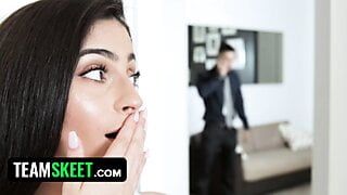 TeamSkeet – Beautiful Girl In Black Fishnet Bodysuit Lets Her Muscular Boyfriend Dominate and Fuck Her