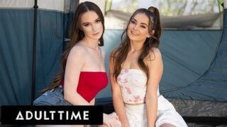 ADULT TIME – Stepsisters Aften Opal and Hazel Moore Finger Fuck Each Other During Staycation