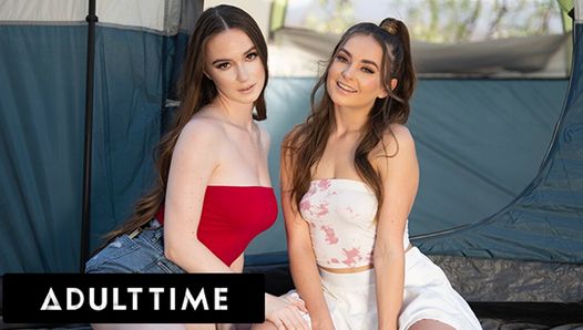 ADULT TIME – Stepsisters Aften Opal and Hazel Moore Finger Fuck Each Other During Staycation