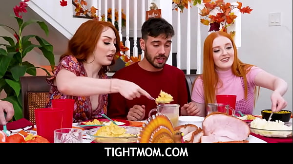 TightMom – Redhead Stepsisters Arietta Adams & Cherry Fae Share Stud After Thanksgiving Lunch