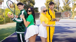 Tennis Game With Slut Stepmoms Leads To Foursome Fuckfest Orgy – Kenzie Taylor & Mona Azar – MomSwap