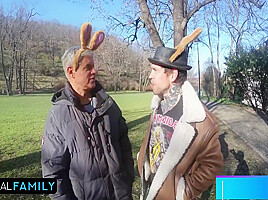 Easter Bunny Sluts Katy And Mia Get Cunts Stuffed In Taboo Egg Hunt! With Matt Bird, Katy Rose And Porno Dan